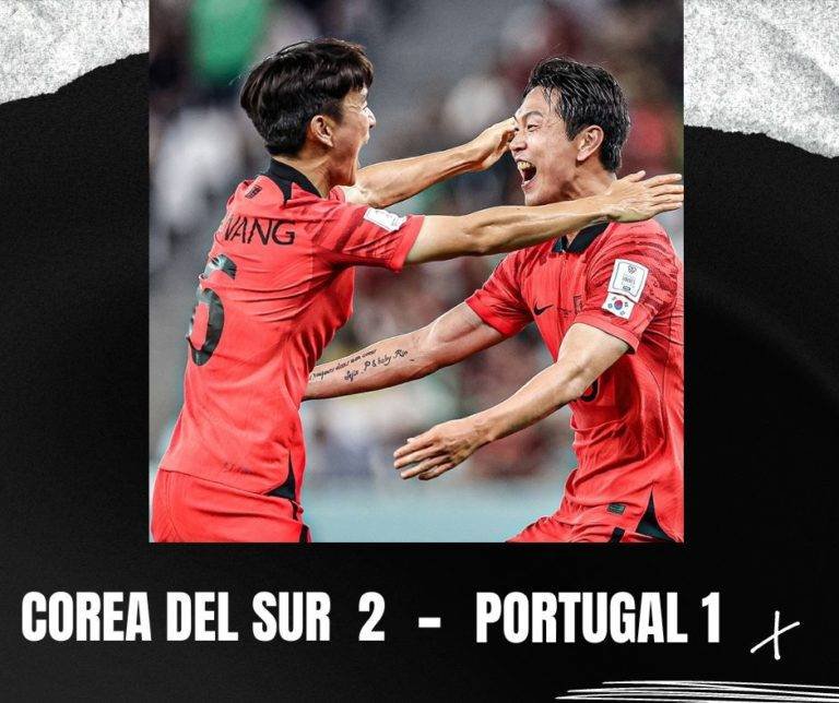 Corea del Sur vence a Portugal y avanza a octavos de final
