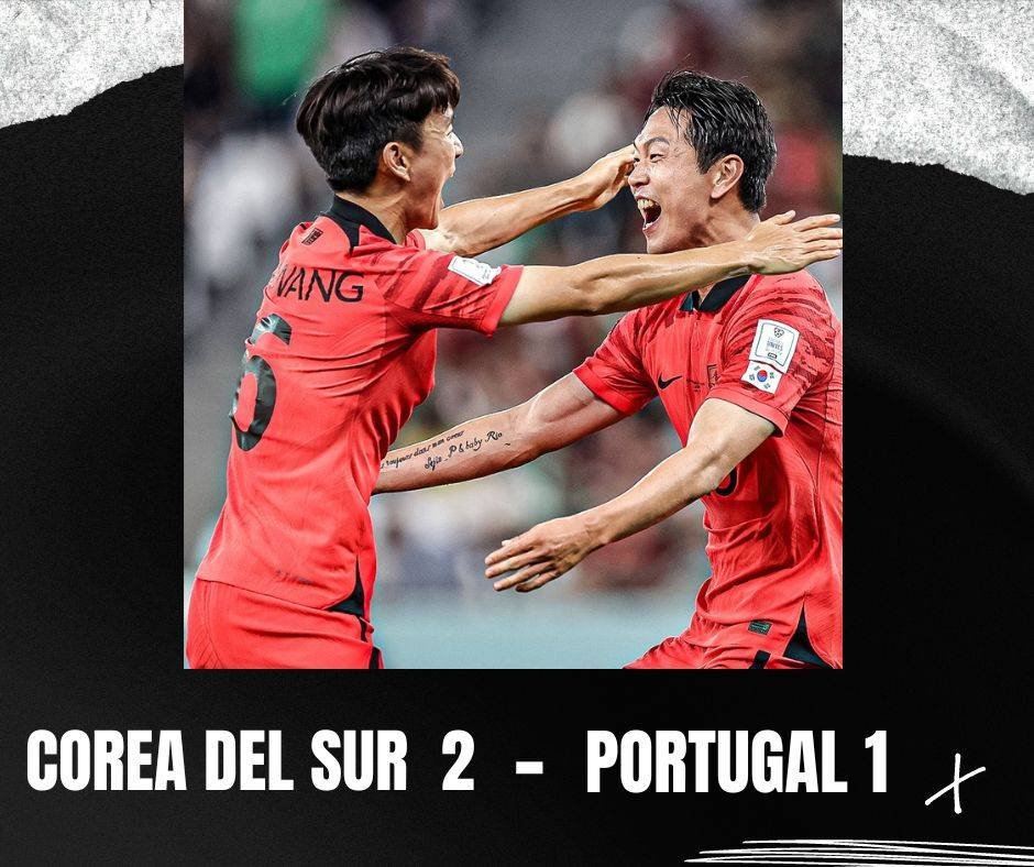 Corea del Sur vence a Portugal y avanza a octavos de final