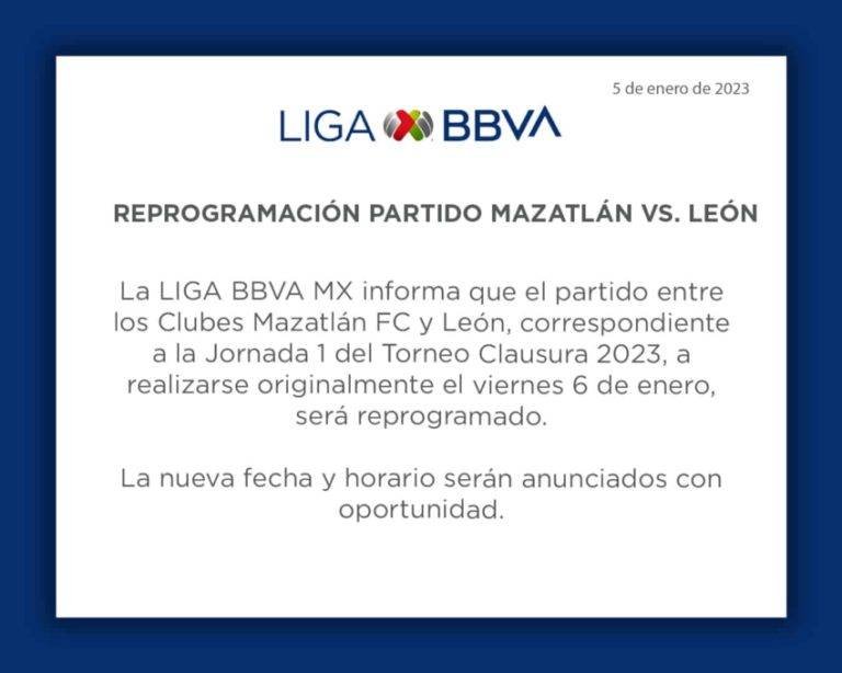 Suspende Liga Mx juegos en Mazatlán y Culiacán