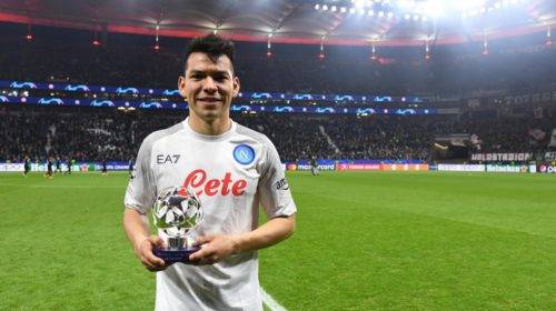 Chucky Lozano, el jugador del partido en la victoria del Napoli sobre el Frankfurt