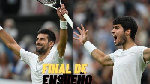 Djokovic vs Alcaraz en la final de Wimbledon 2023.