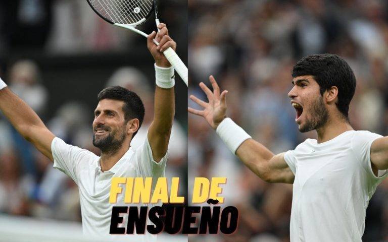 Djokovic vs Alcaraz en la final de Wimbledon 2023.