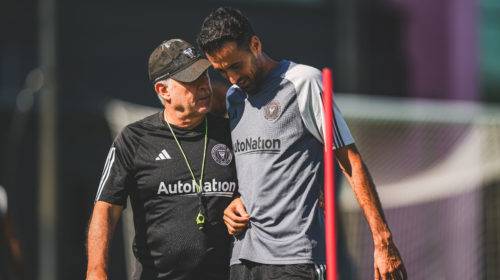 Gerardo Tata Martino y Sergio Busquets.