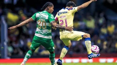 América derrotó 4-3 a Santos en la cancha del Estadio Azteca.
