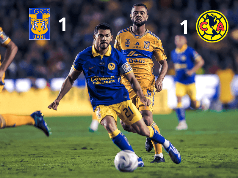TIGRES y AMÉRICA empataron 1-1.
