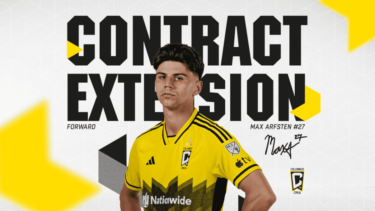 Max Arfsten, firmó una extensión de contrato con Columbus Crew. 