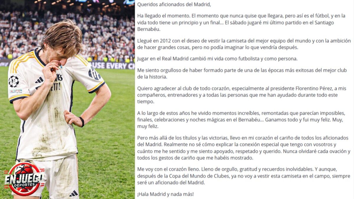 Luka Modric se despide del Real Madrid con emotiva carta 2 Luka Modric se despide del Real Madrid.