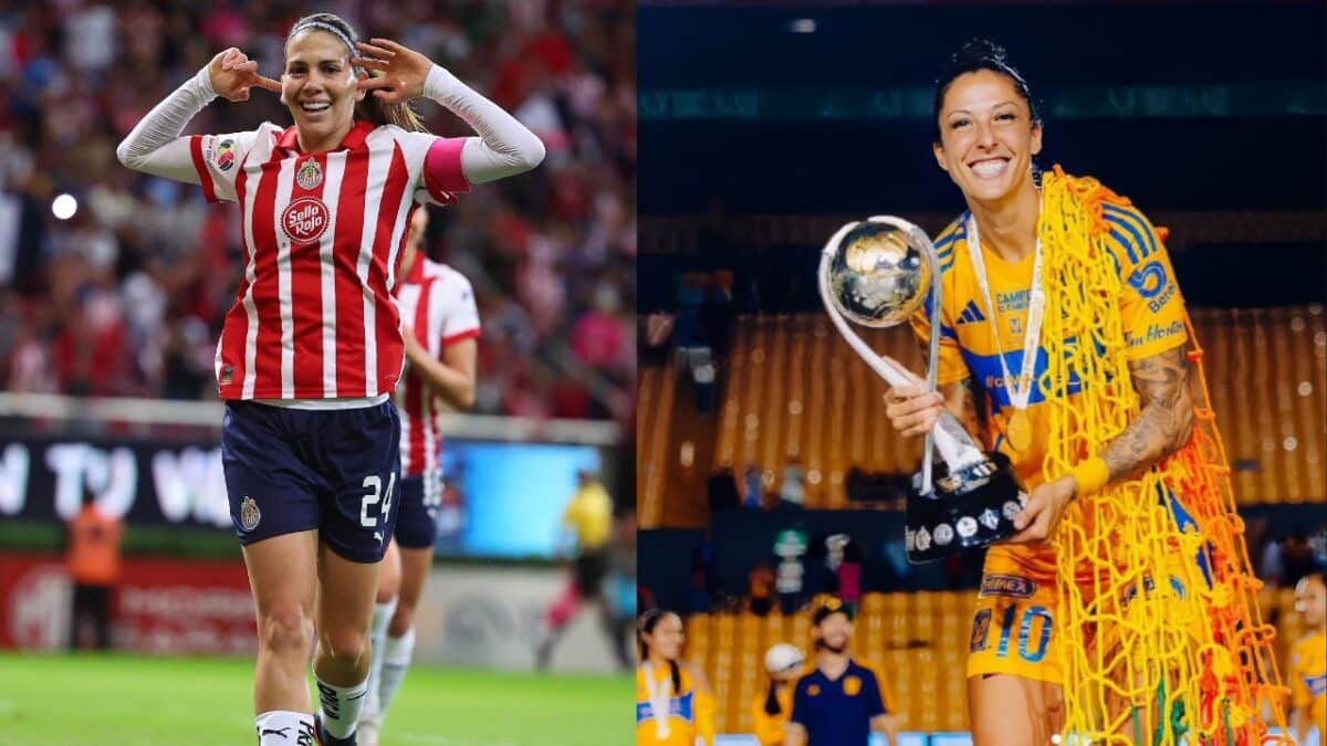 Juego de Estrellas Liga MX Femenil. Licha Cervantes y Jennifer Hermoso estrellas de la Liga MX Femenil.