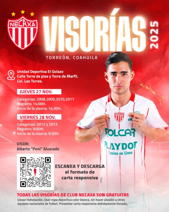 Necaxa realizará visorías en Torreón. 