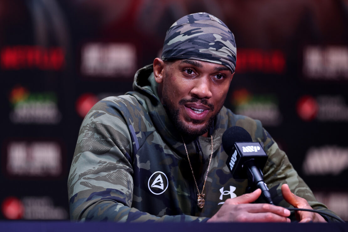 Anthony Joshua tras vencer a Jake Paul. 