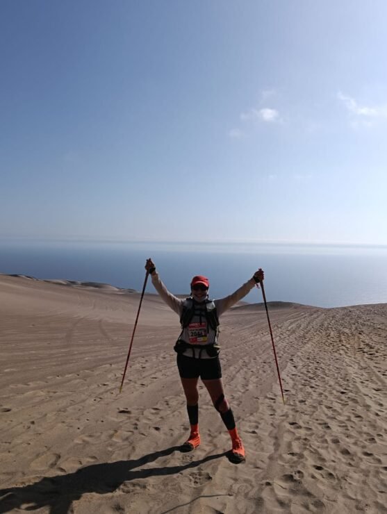 Alejandra Garza durante la durísima competencia.