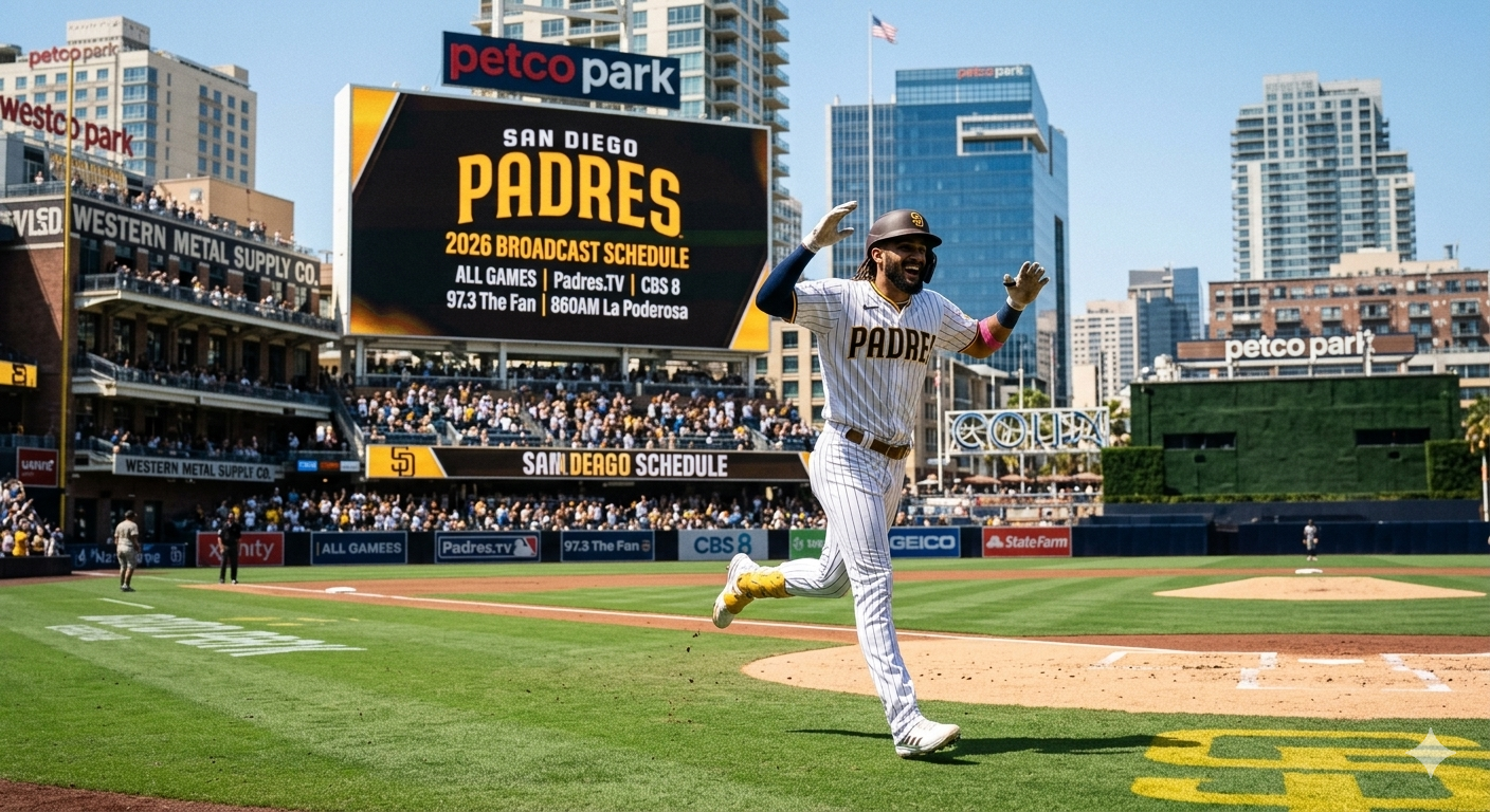 Canales de televisión y estaciones de radio para ver a los Padres de San Diego en 2026.