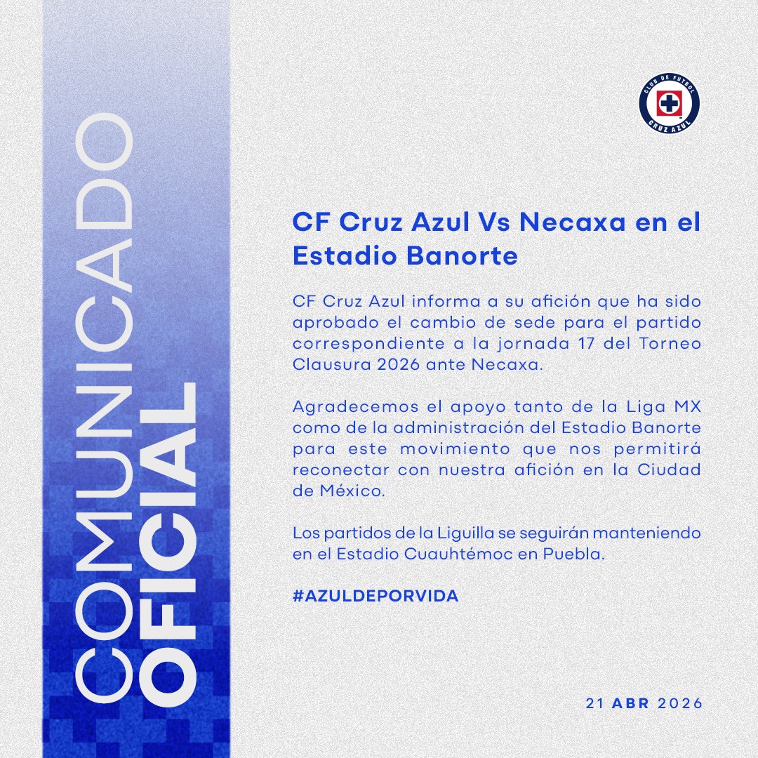 Cruz Azul hizo oficial su regreso al Estadio Azteca Banorte. 