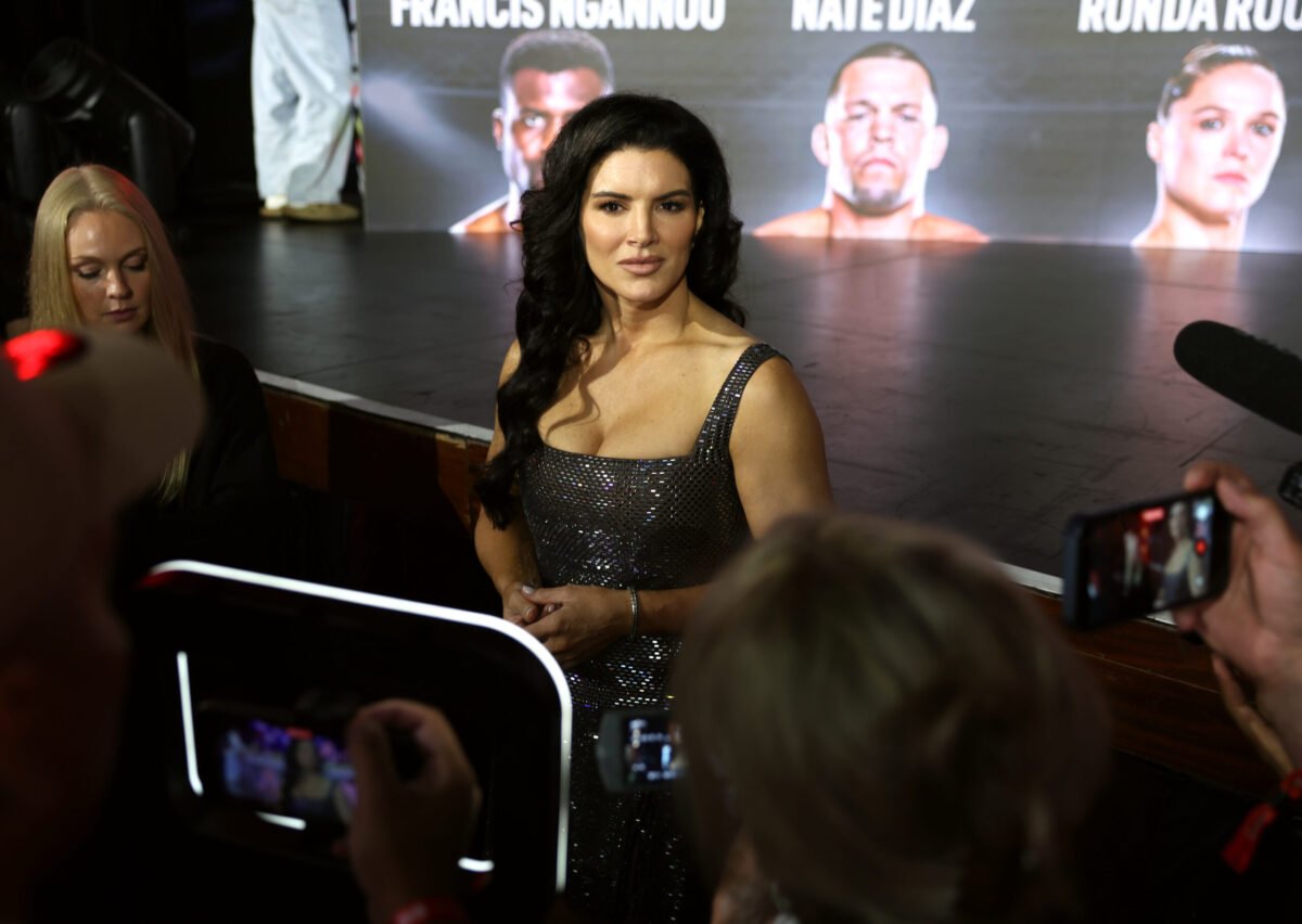 Gina Carano se llevó todas las miradas durante la presentación.