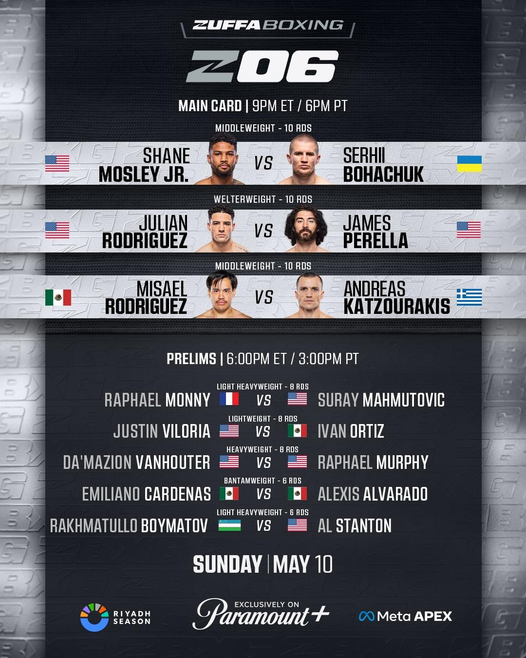 Shane Mosley encabeza la cartelera de Zuffa Boxing 06.