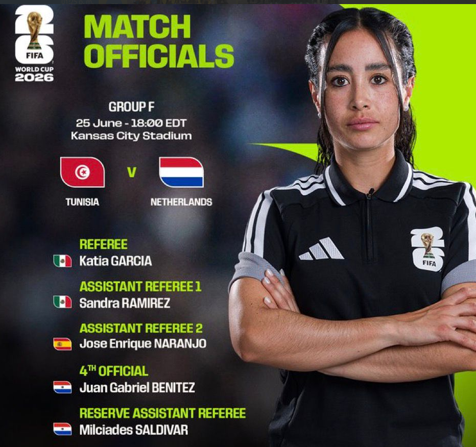 Katia Itzel García dirigirá el Países Bajos vs Túnez 