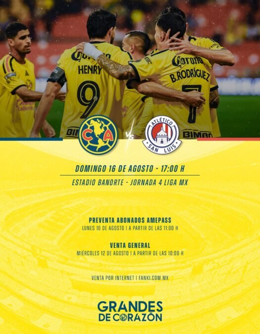 America vs Atletico de San Luis, Jornada 4 del Apertura 2026 en el Estadio Banorte