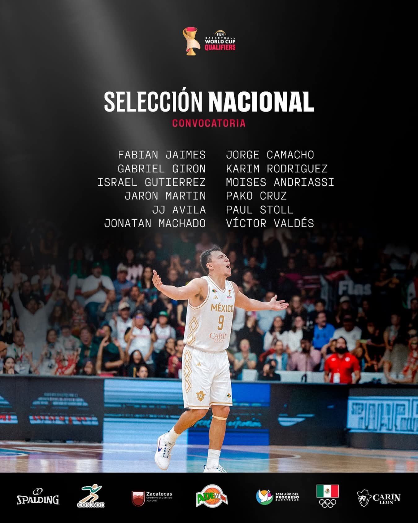 Selección Mexicana de Basquetbol: Convocatoria para enfrentar a Colombia en Zacatecas