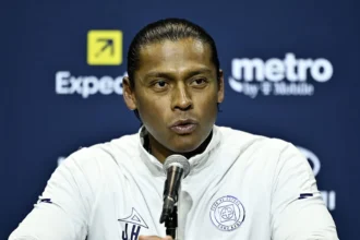 Jose Paradela celebra su gol en el triunfo de Cruz Azul ante New York City FC