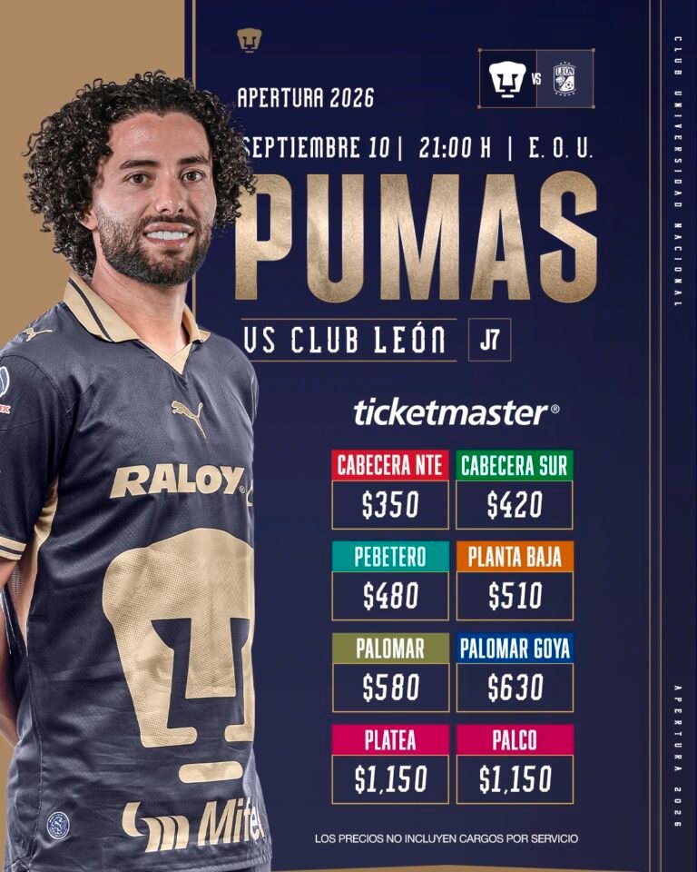 Liga MX: así serán los precios de boletos para Pumas vs León