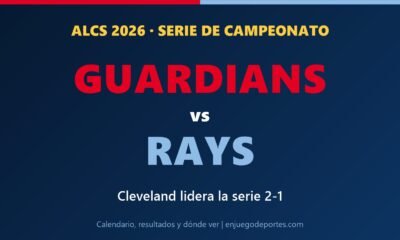 Gráfico de la ALCS 2026: Guardians vs Rays, serie 2-1 a favor de Cleveland