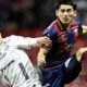 Duelo por el balón entre un jugador de Atlético de San Luis y otro de Atlante en el Estadio Banorte, por la Jornada 14 del Apertura 2026