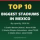 Top 10 biggest stadiums in Mexico by capacity: Estadio Banorte (Azteca), Estadio Olímpico Universitario and Estadio Jalisco