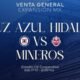 Boletos Cruz Azul Hidalgo vs Mineros: cartel con los escudos de Cruz Azul y Mineros de Zacatecas, el Estadio Ciudad Cooperativa y la fecha del partido.