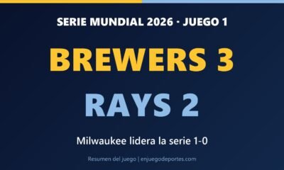 Brewers 3, Rays 2 en el Juego 1 de la Serie Mundial 2026: Milwaukee lidera la serie 1-0