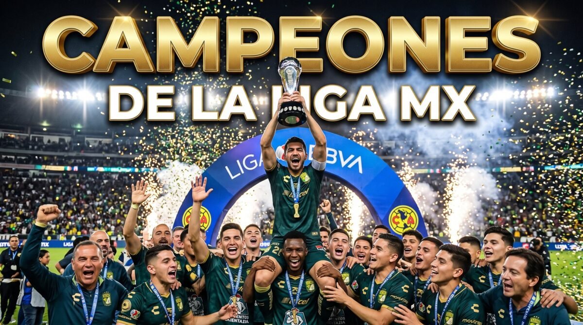 Capitán levanta el trofeo de campeón de la Liga MX entre confeti y fuegos artificiales (imagen ilustrativa)