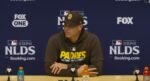 Craig Stammen, manager de los Padres de San Diego, durante la conferencia de prensa tras el Juego 2 de la Serie Divisional.