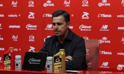 Diego Mejía, entrenador del Atlético de San Luis, en la conferencia posterior al empate 1-1 ante Toluca