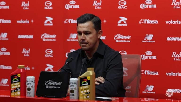 Diego Mejía, entrenador del Atlético de San Luis, en la conferencia posterior al empate 1-1 ante Toluca