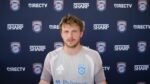 Anders Dreyer, atacante danés de San Diego FC, durante su conferencia de prensa previa al partido ante los New York Red Bulls.