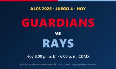 Gráfico del Juego 4 de la ALCS 2026 entre Guardians y Rays, hoy a las 6:00 p. m. hora de la CDMX