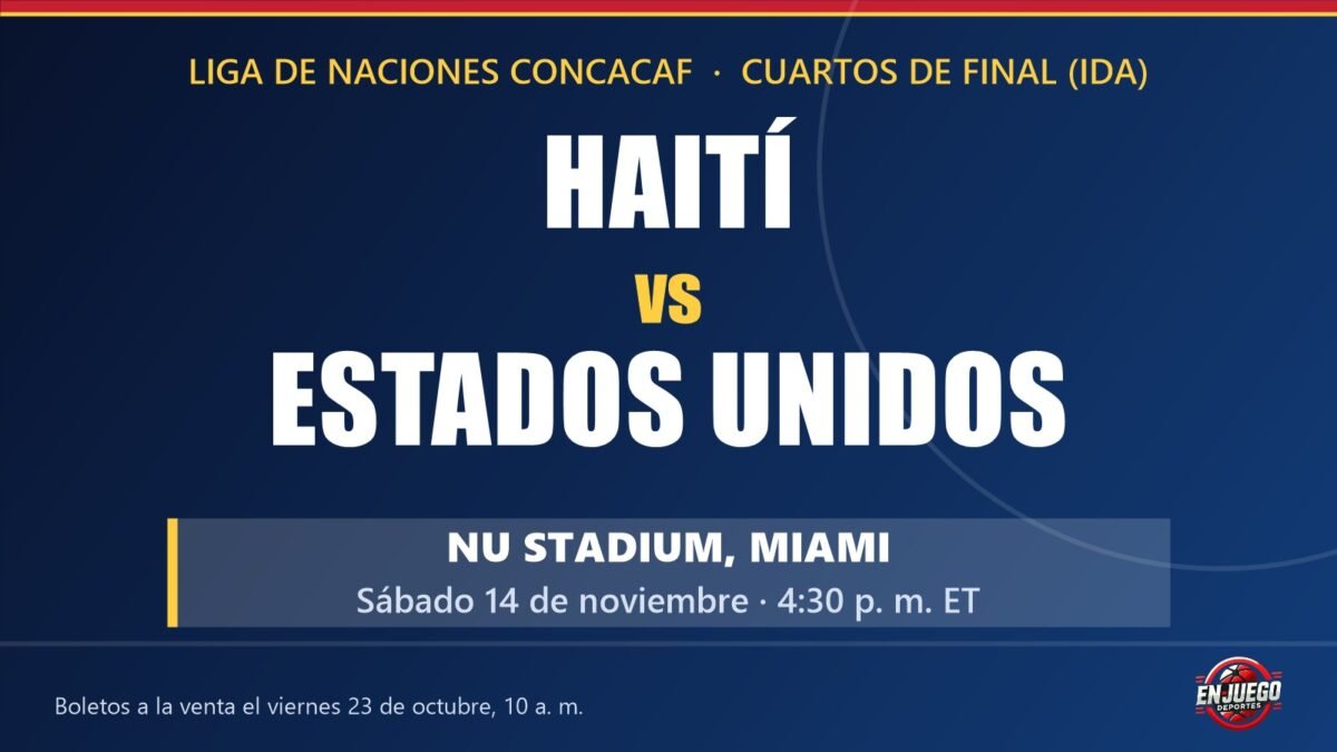 Tarjeta de En Juego Deportes: Haití vs Estados Unidos en el Nu Stadium de Miami, sábado 14 de noviembre a las 4:30 p. m. ET, por la Liga de Naciones de la Concacaf