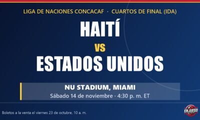 Tarjeta de En Juego Deportes: Haití vs Estados Unidos en el Nu Stadium de Miami, sábado 14 de noviembre a las 4:30 p. m. ET, por la Liga de Naciones de la Concacaf