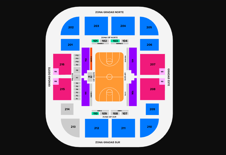 Mapa de zonas de la Arena Astros para los boletos de Astros vs Mineros