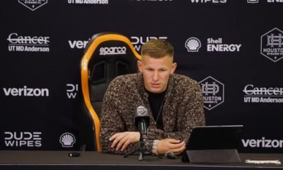 Mateusz Bogusz, mediocampista del Houston Dynamo, en la conferencia de prensa tras el 2-2 ante el FC Dallas