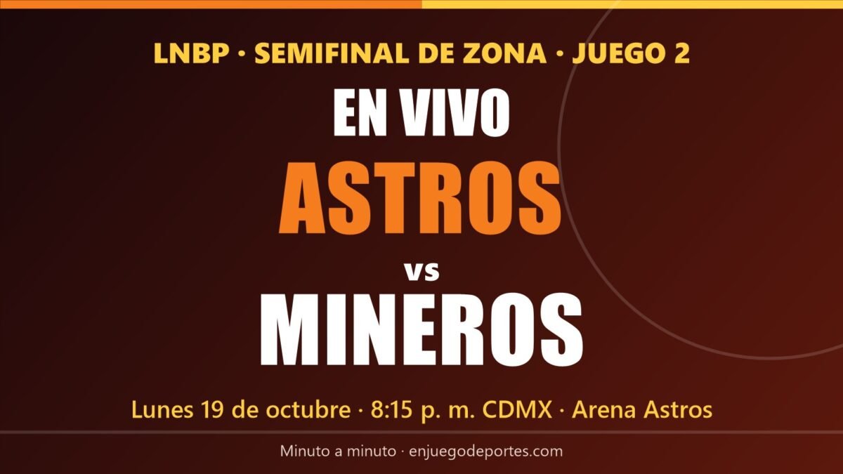 EN VIVO: Astros vs Mineros, Juego 2 de la Semifinal LNBP
