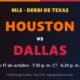 Gráfico del derbi de Texas en la MLS: Houston Dynamo vs FC Dallas, sábado 17 de octubre a las 7:30 p. m. CT