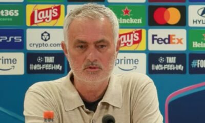 José Mourinho, que dice que confía en todos los árbitros, durante la rueda de prensa previa al partido de Champions League ante la Roma.