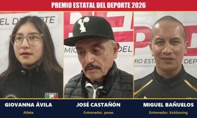 Ganadores del Premio Estatal del Deporte 2026 en Zacatecas: Giovanna Ávila (Atleta), José Castañón y Miguel Bañuelos (Entrenadores)