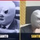 Comparación de El Santo, el Enmascarado de Plata, y su nieto Santo Jr., ambos con máscara plateada