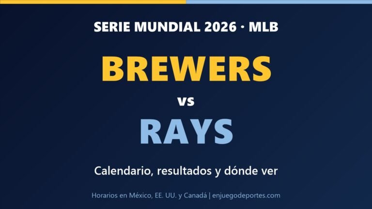 Serie Mundial 2026: Brewers vs Rays, calendario, resultados y dónde ver